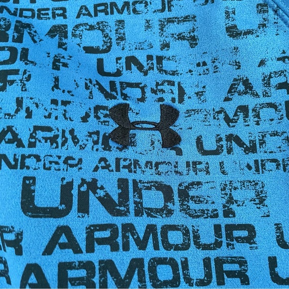 Under Armour Blue Fleece-lined Zipper Hoodie with Logo Print - Picture 8 of 13